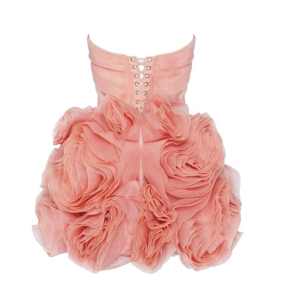 Milla, itsMilla appliquéd organza coral mini dress - Picture 3 of 11